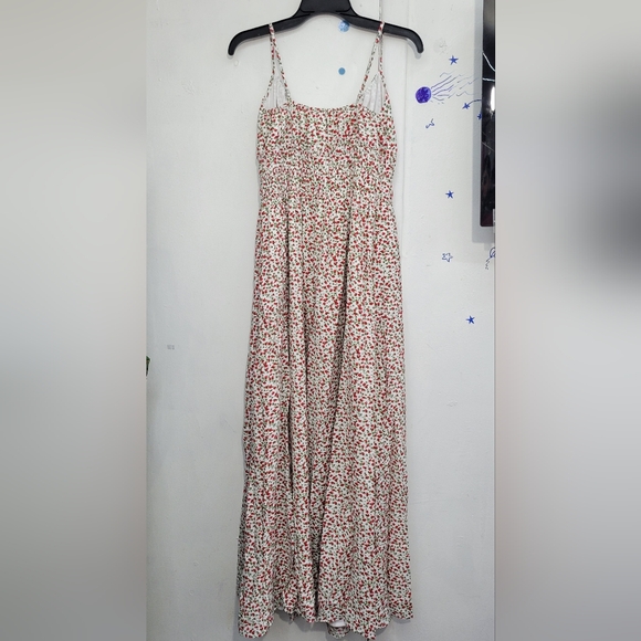 NWT Abercrombie & Fitch Smocked Tie-Front Maxi Dress Size Medium T. - Picture 4 of 9